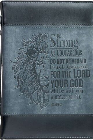 1220000137325 Men's Classic Bible Cover Be Strong and Courageous Lion Joshua 1:9