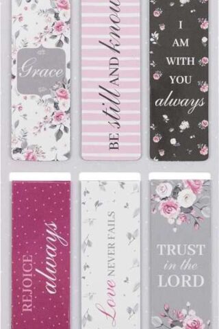 1220000137158 Set of 6 Beloved Scripture Favorites w/Pink Roses Inspirational Magnetic Bible V