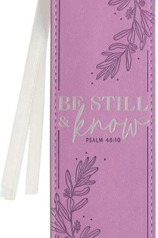 1220000139848 Purple Faux Leather Purple Floral Bookmark for Women: Be Still and Know - Psalm