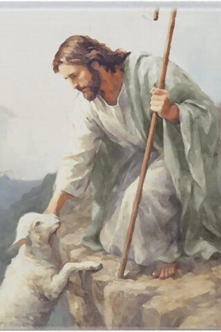 197605110262 Jesus Lamb On Cliff Small Talk Square